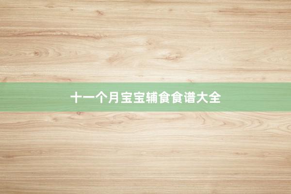 十一个月宝宝辅食食谱大全